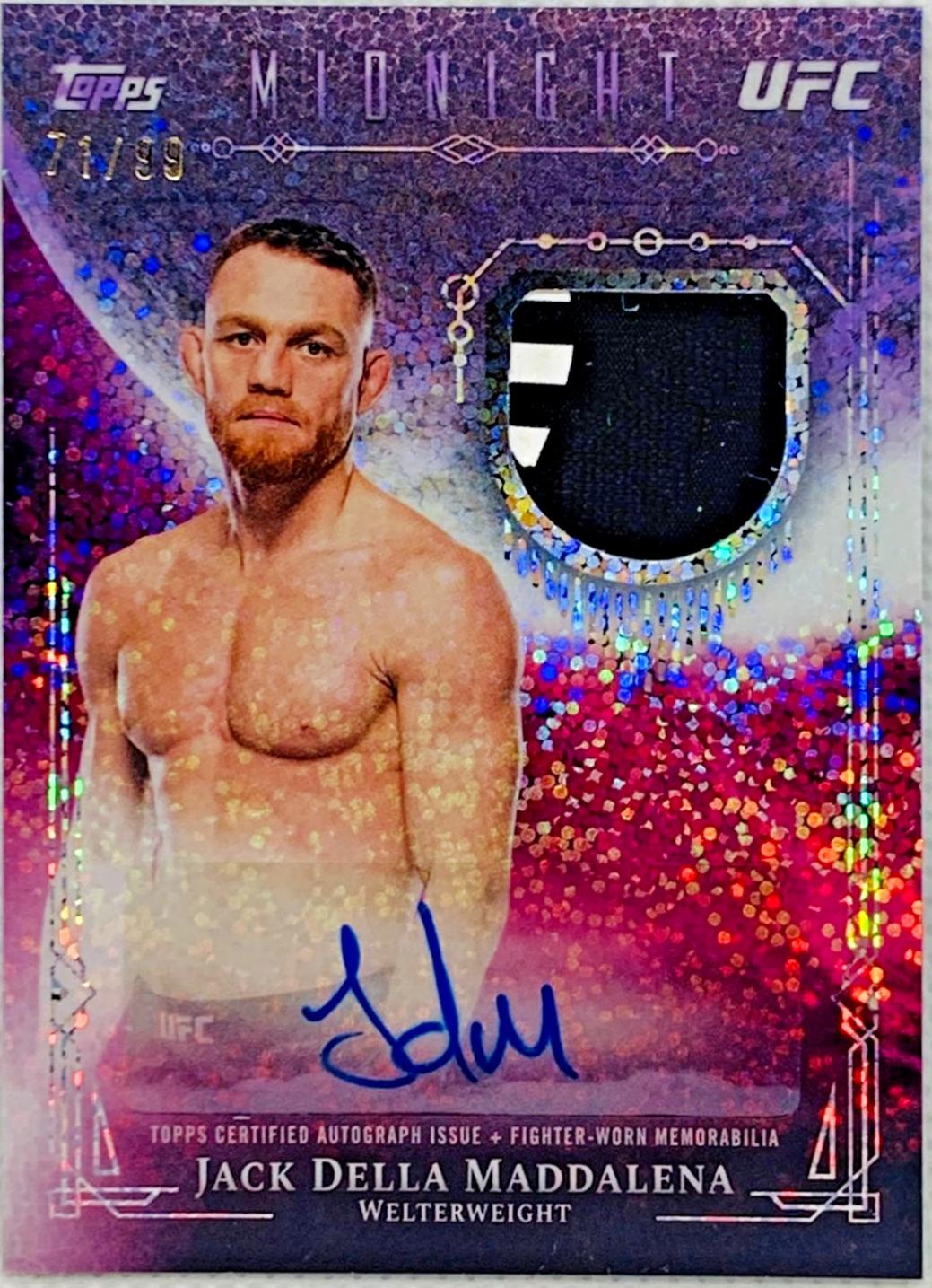 Jack Della Maddalena 2026 Topps Midnight UFC Relic Autographs #VRA-JD Twilight