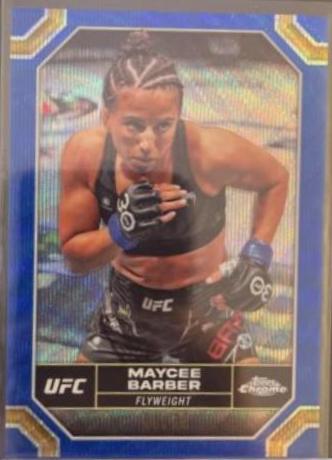 Maycee Barber 2024 Topps Chrome UFC Base #132 Blue Wave Refractor