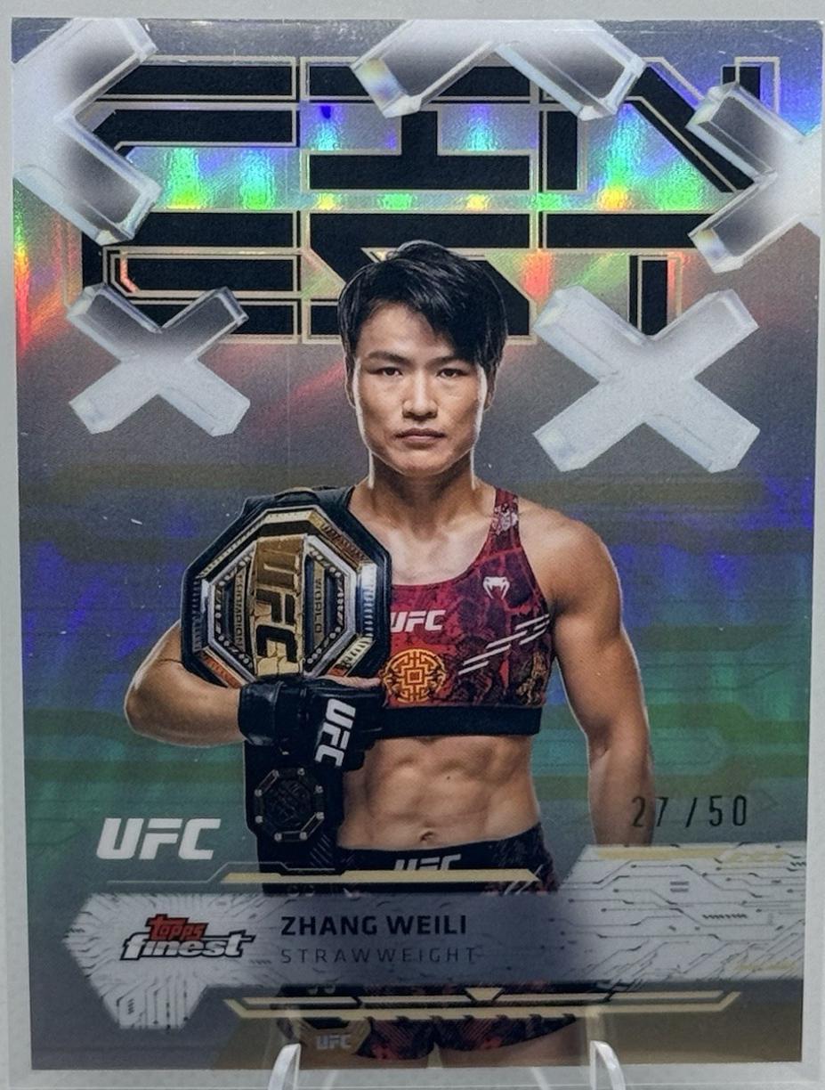Zhang Weili 2025 Topps Finest UFC Base Common #50 Gold Refractor