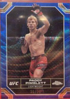 Paddy Pimblett 2024 Topps Chrome UFC Base #151 Blue Wave Refractor