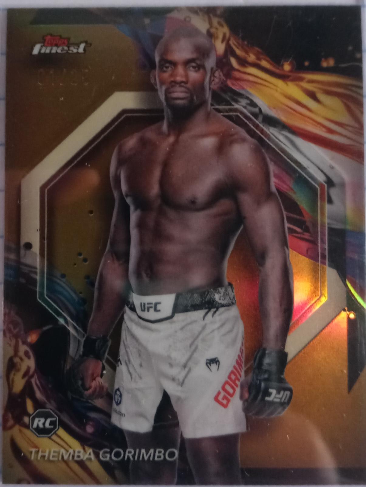 Themba Gorimbo 2024 Topps Finest UFC Base Uncommon #187 Gold Refractor