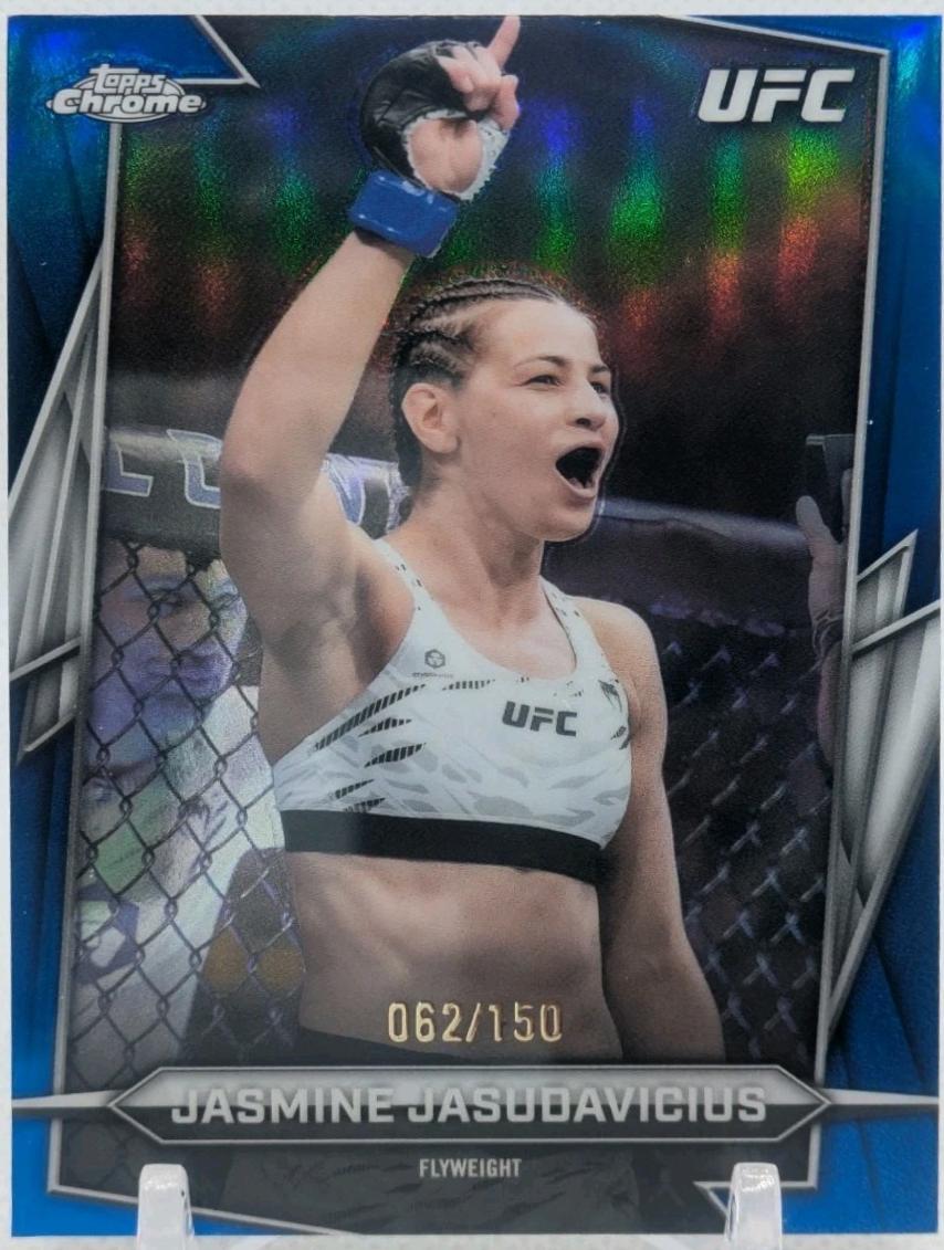 Jasmine Jasudavicius 2026 Topps Chrome UFC Base #79 Blue Refractor