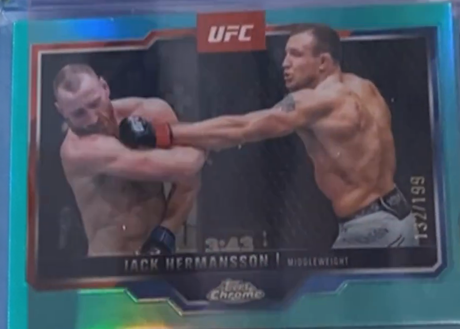 Jack Hermansson 2025 Topps Chrome UFC Base #191 Aqua Refractor
