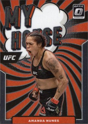 Amanda Nunes 2022 Panini Donruss Optic UFC My House #3 Gold Vinyl