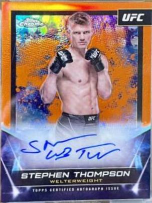 Stephen Thompson 2024 Topps Chrome UFC UFC Signatures #FNA-STH Orange Refractor