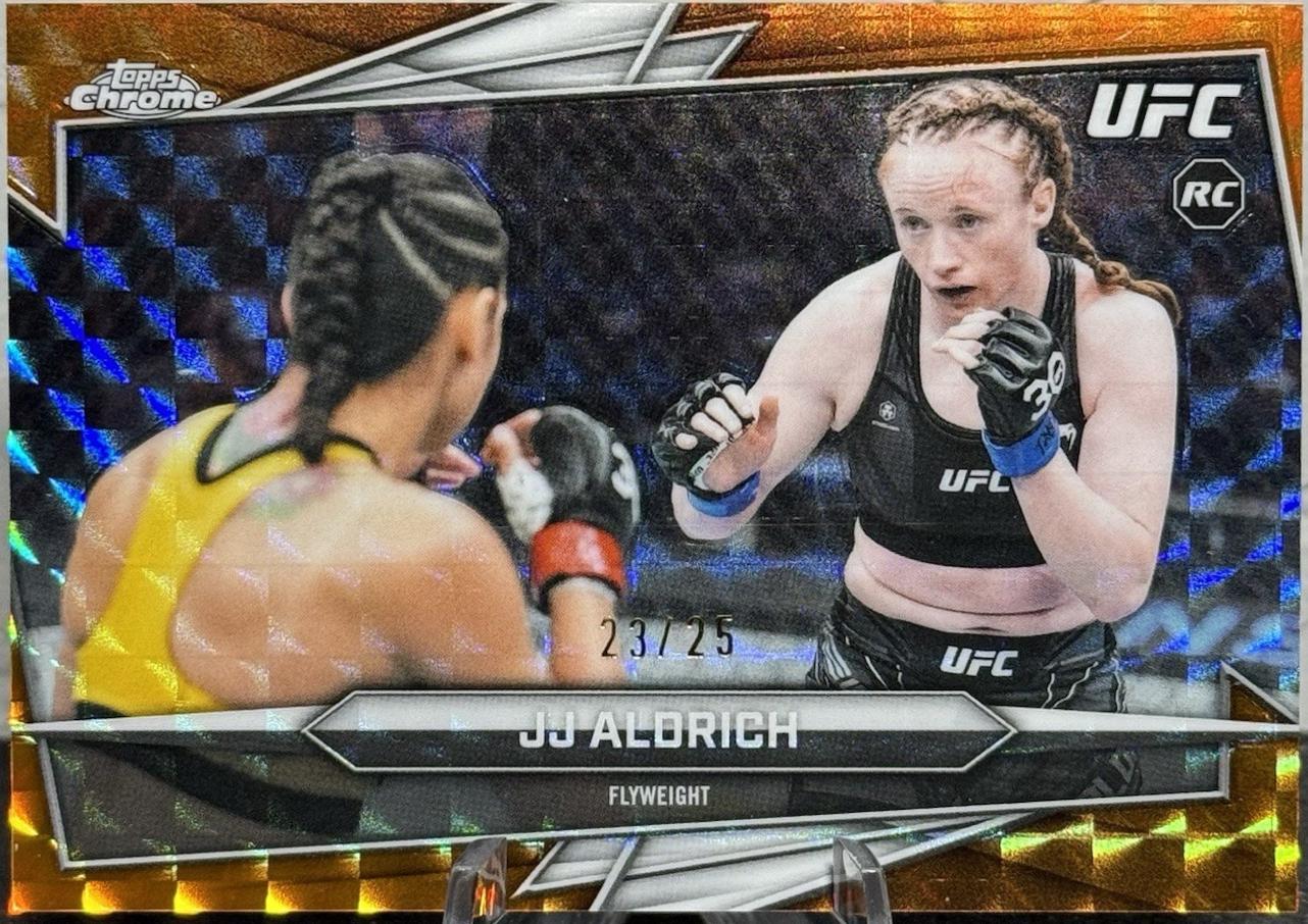 JJ Aldrich 2026 Topps Chrome UFC Base #29 Orange Geometric Refractor