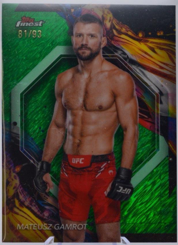 Mateusz Gamrot 2024 Topps Finest UFC Base Uncommon #106 Green Shimmer Refractor
