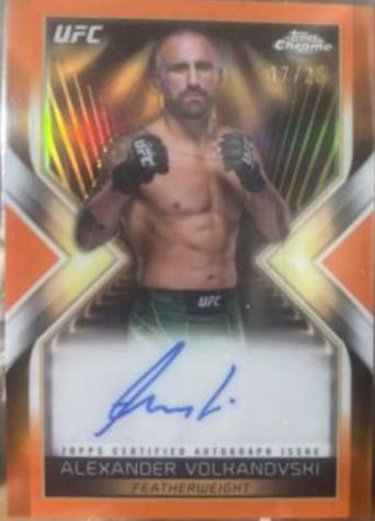 Alexander Volkanovski 2024 Topps Chrome UFC Main Event Autographs #MEA-AVO Orange Refractor