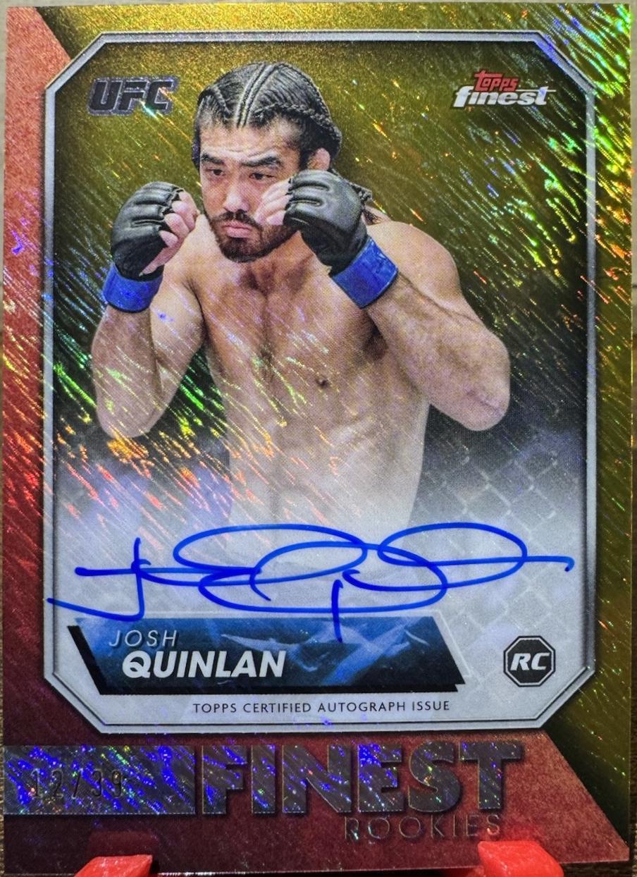 Josh Quinlan 2024 Topps Finest UFC Rookie Finest Autographs #RFA-JQ Gold Shimmer Refractor