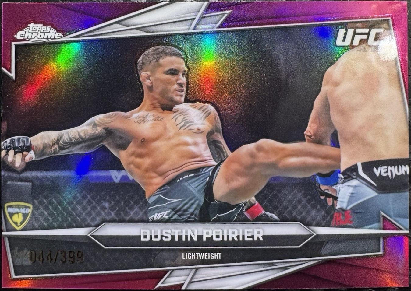 Dustin Poirier 2026 Topps Chrome UFC Base #78 Magenta Refractor