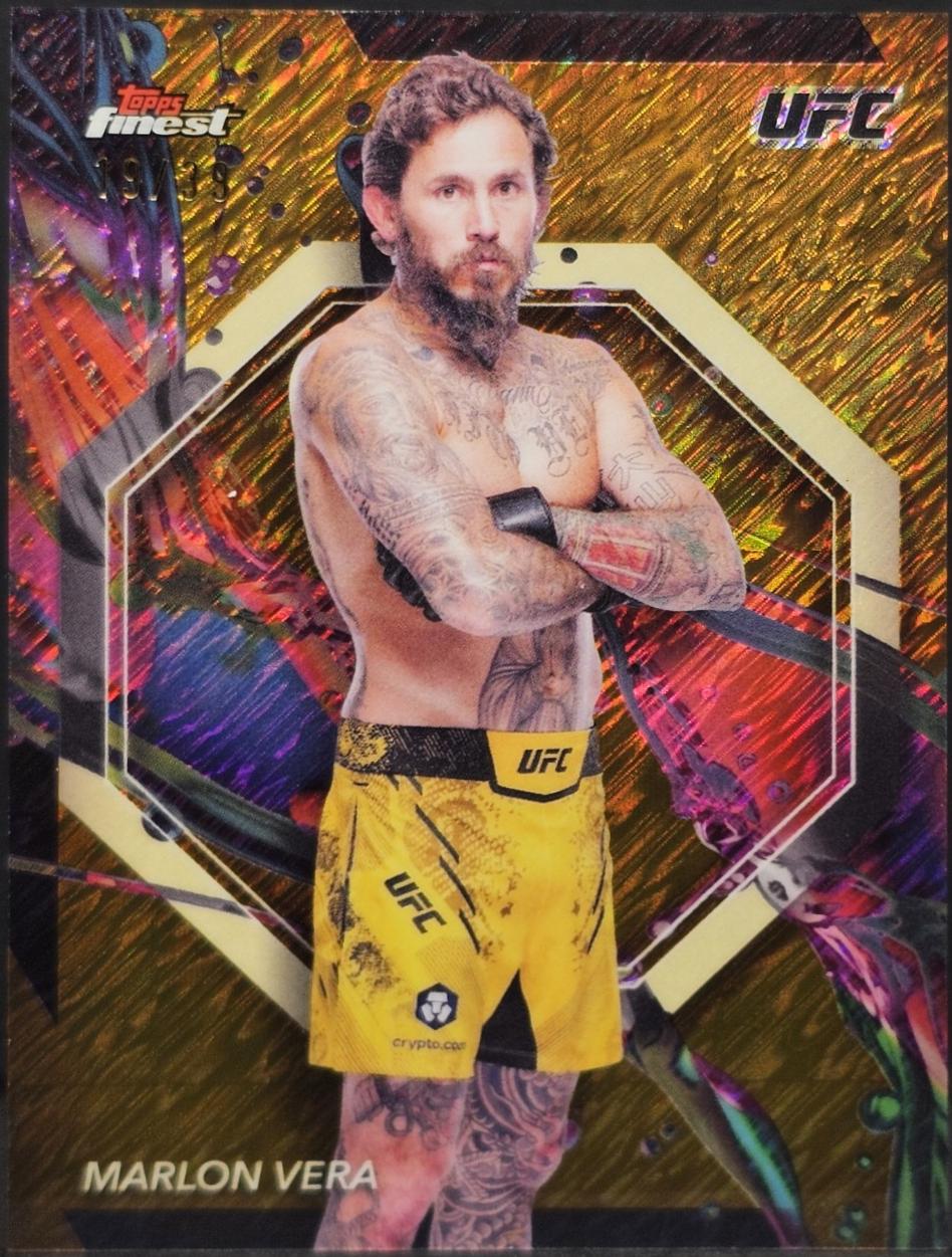 Marlon Vera 2024 Topps Finest UFC Base Common #80 Gold Shimmer Refractor