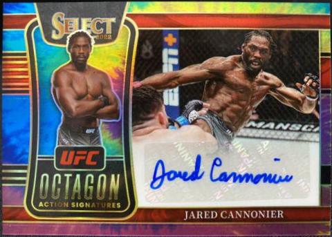 Jared Cannonier 2022 Panini Select UFC Octagon Action Signatures #33 Tie Dye