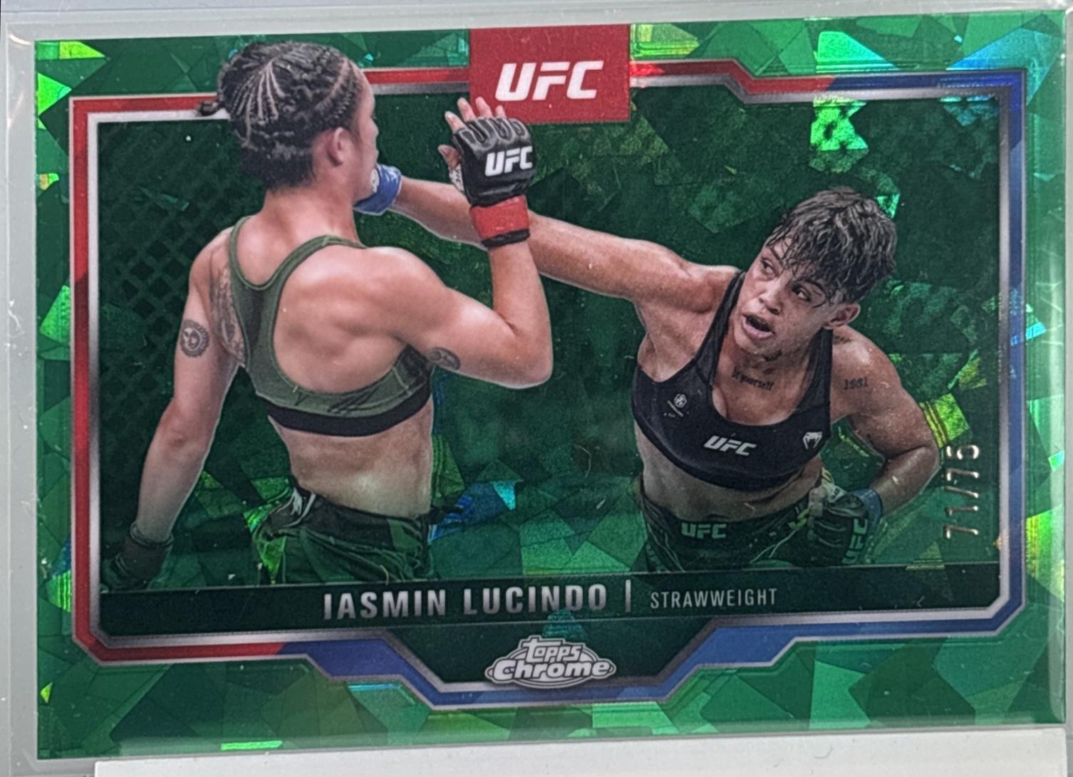 Iasmin Lucindo 2025 Topps Chrome Sapphire UFC Base Sapphire #130 Green Sapphire