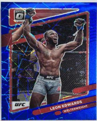 Leon Edwards 2022 Panini Donruss Optic UFC Base #62 Blue Velocity