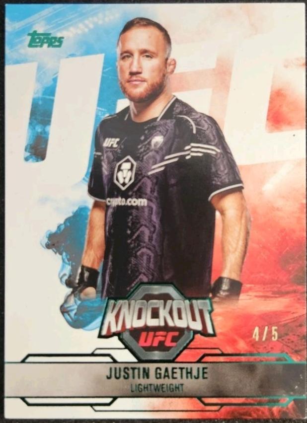 Justin Gaethje 2025 Topps Knockout UFC Base #88 Emerald