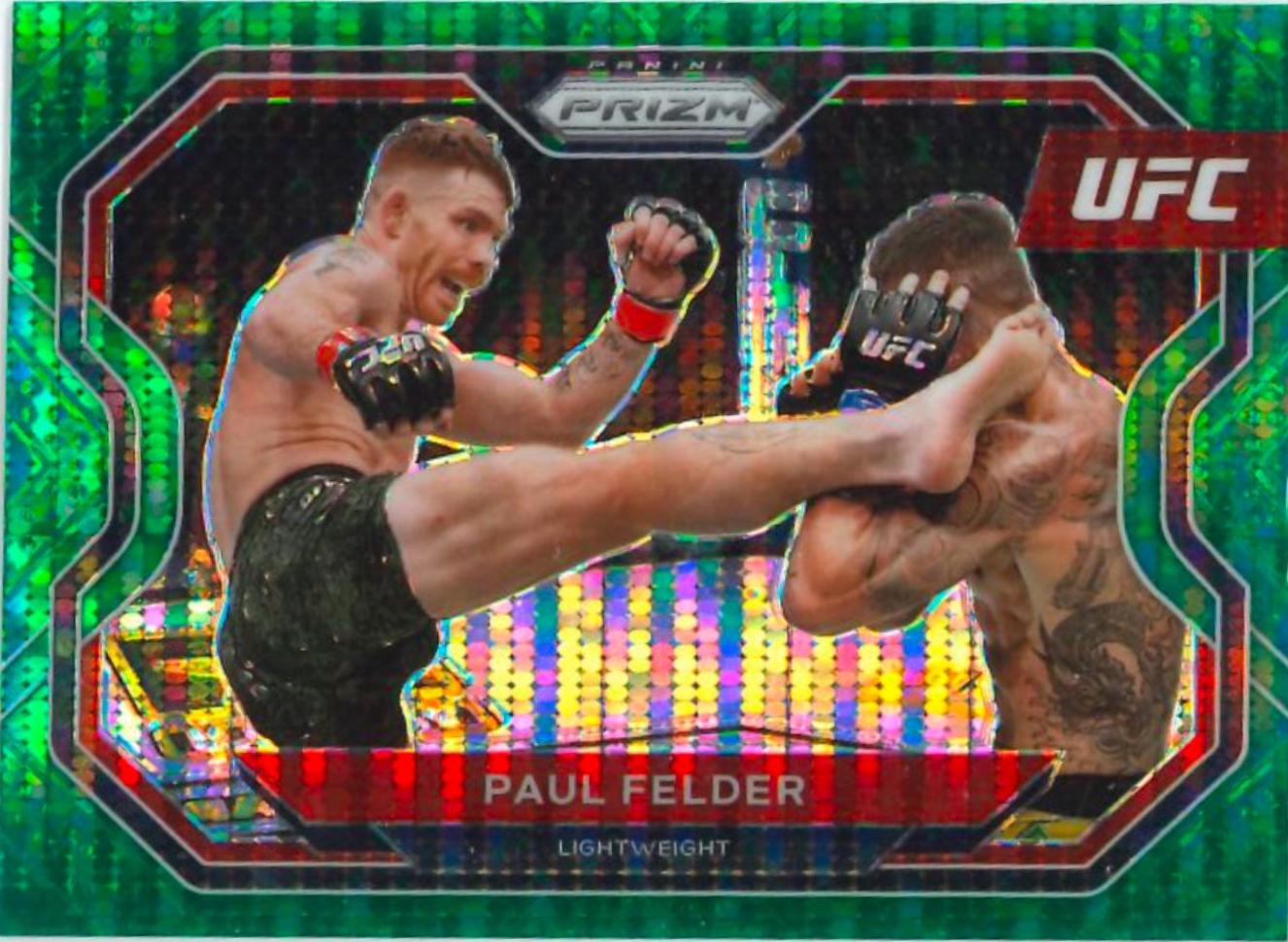 Paul Felder 2021 Panini Prizm UFC Base #145 Green Pulsar