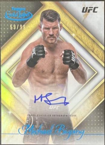 Michael Bisping 2024 Topps Gold Label UFC Golden Greats Autographs #GGA-MBI Blue