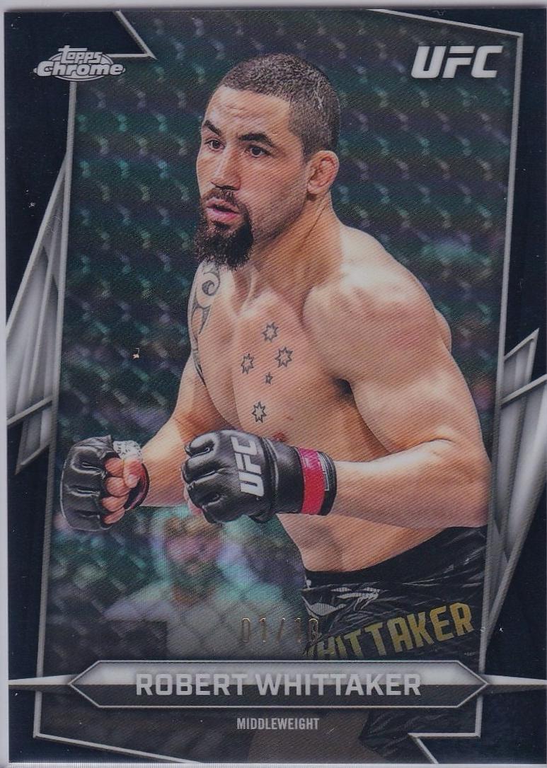 Robert Whittaker 2026 Topps Chrome UFC Base #161 Black Refractor