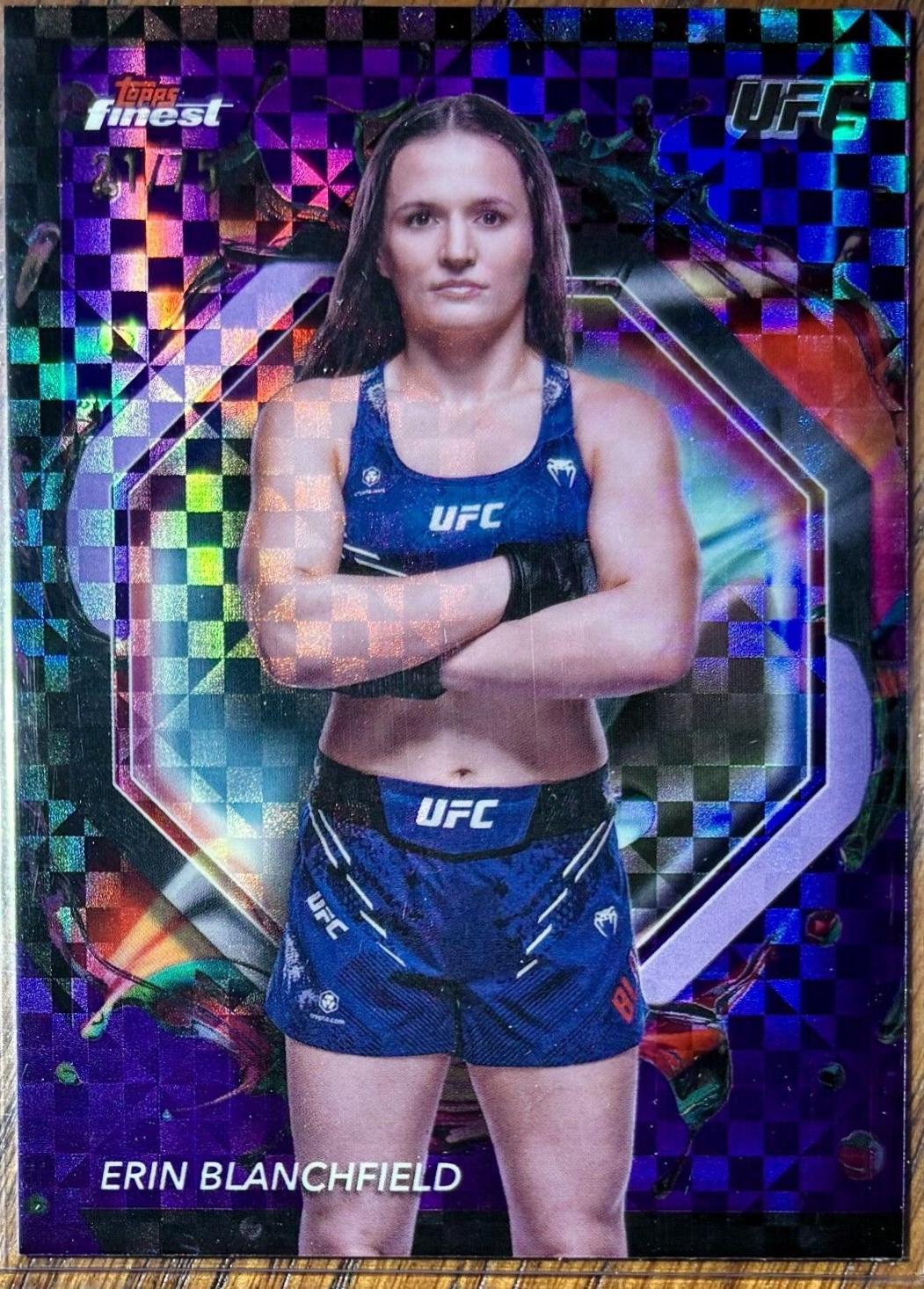 Erin Blanchfield 2024 Topps Finest UFC Base Rare #205 Purple Checkerboard Refractor
