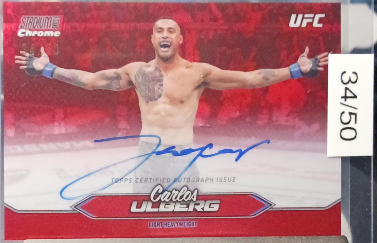 Carlos Ulberg 2025 Topps Stadium Club UFC Chrome Autographs #CAS-CUG Red
