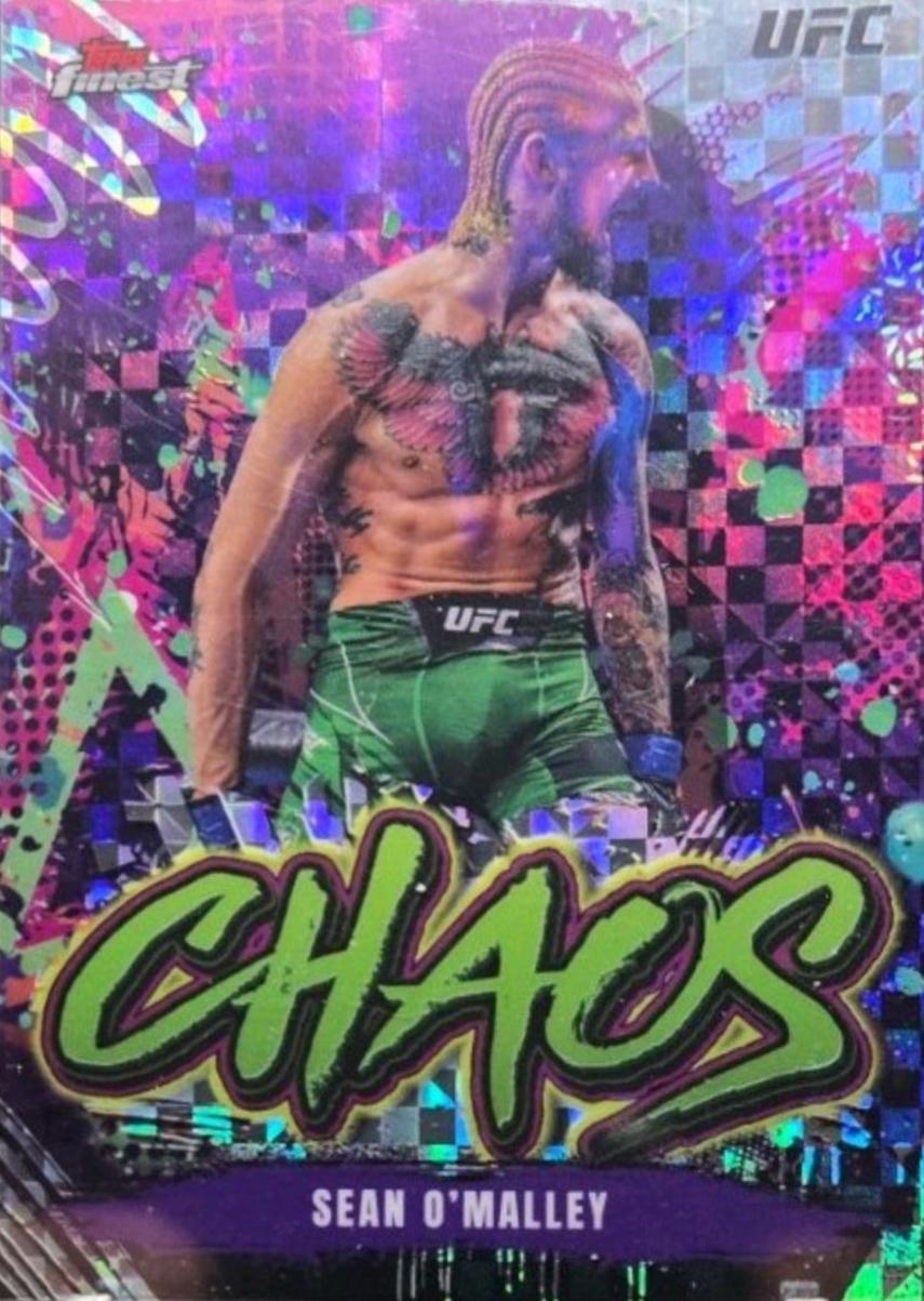 Sean O'Malley 2024 Topps Finest UFC Chaos #CHA-21 Checkerboard Refractor