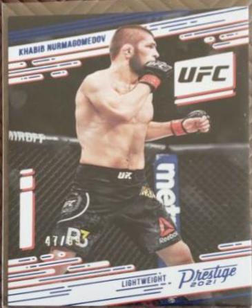 Khabib Nurmagomedov 2021 Panini Chronicles UFC Base Prestige #75 Blue