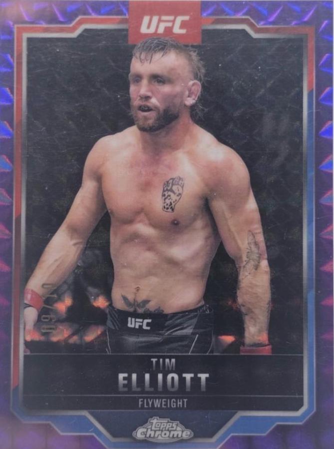 Tim Elliott 2025 Topps Chrome UFC Base #57 Purple Geometric Refractor