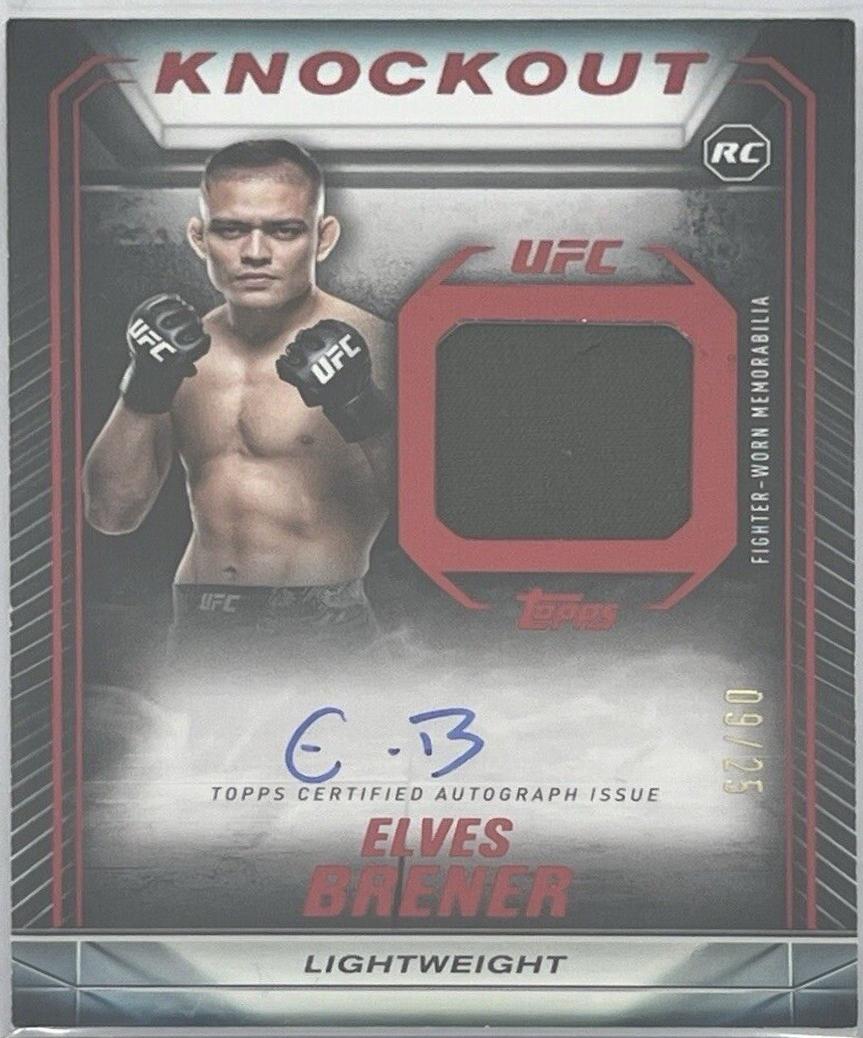 Elves Brener 2024 Topps Knockout UFC Knockout Autograph Relics #KAR-EBR Red