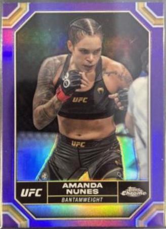 Amanda Nunes 2024 Topps Chrome UFC Base #15 Purple Refractor