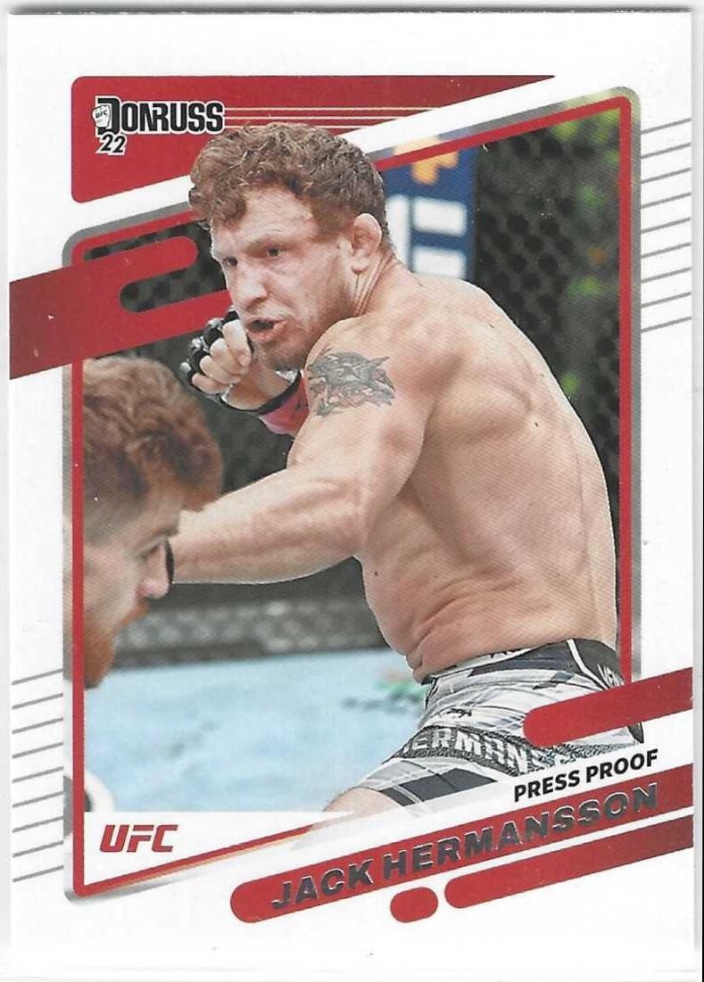 Jack Hermansson 2022 Panini Donruss UFC Base #21 Press Proof Purple