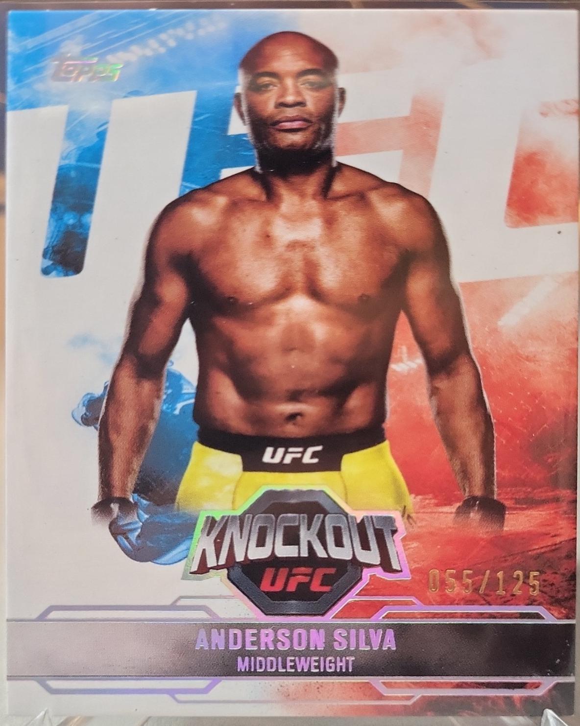 Anderson Silva 2025 Topps Knockout UFC Base #34 Holo Silver