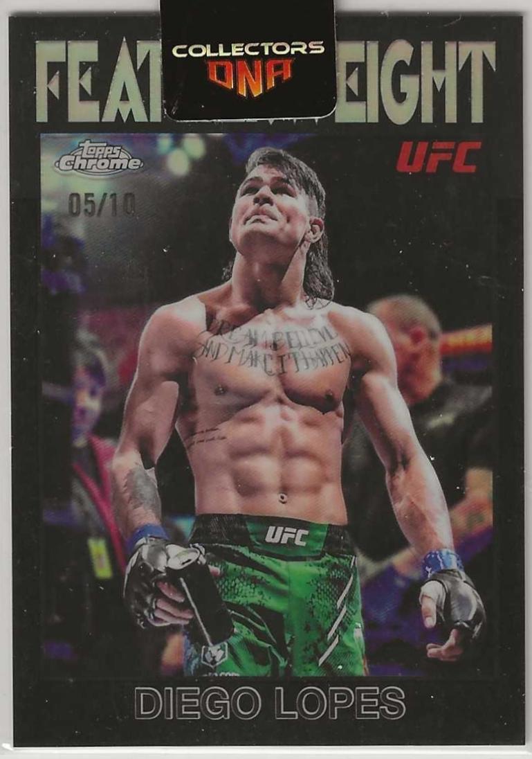 Diego Lopes 2026 Topps Chrome UFC 1986 Topps #86-15 Purple Geometric Refractor