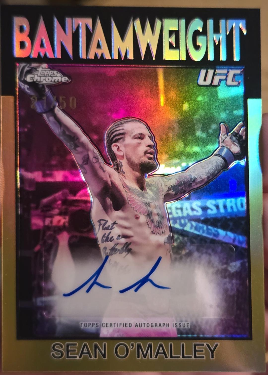 Sean O'Malley 2026 Topps Chrome UFC 1986 Topps Signatures #86S-SO Gold Refractor