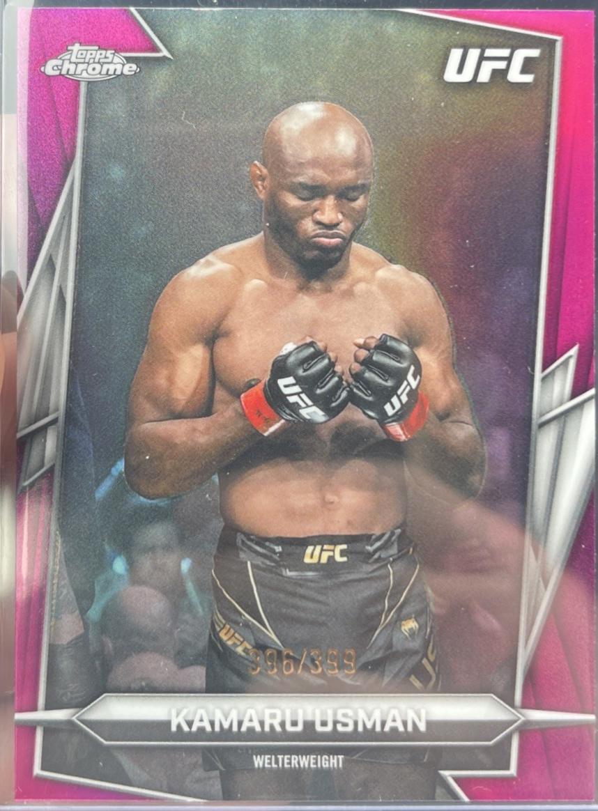 Kamaru Usman 2026 Topps Chrome UFC Base #27 Pink Refractor