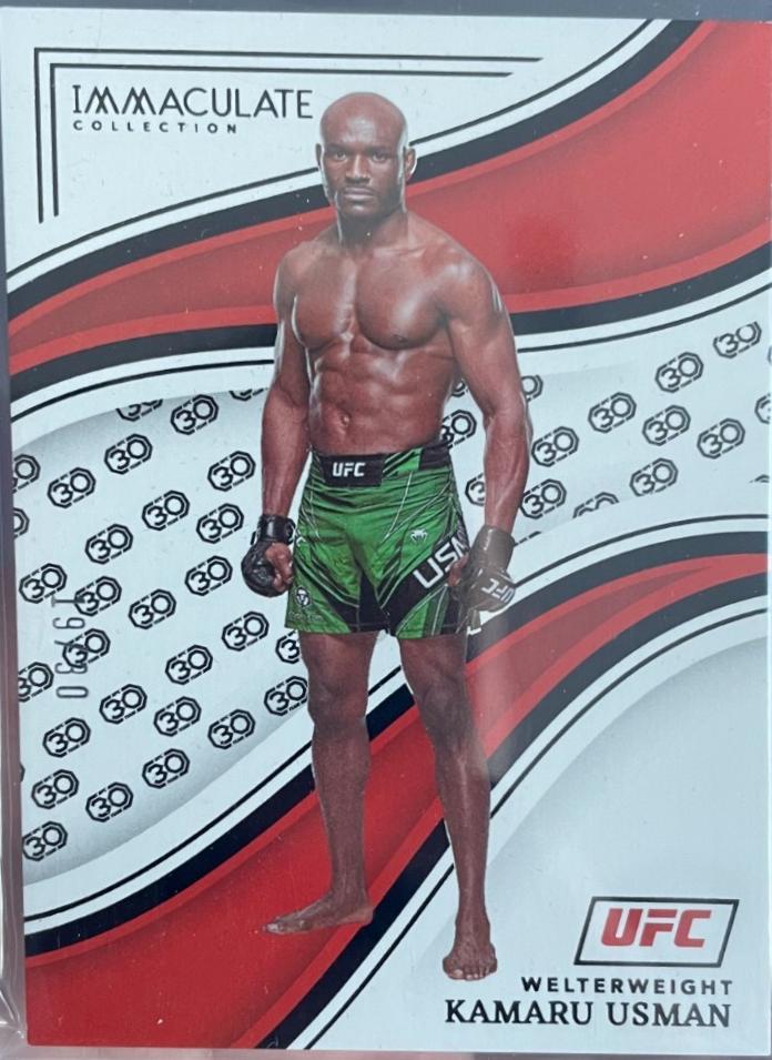 Kamaru Usman 2023 Panini Immaculate Collection UFC Base #19 30th Anniversary