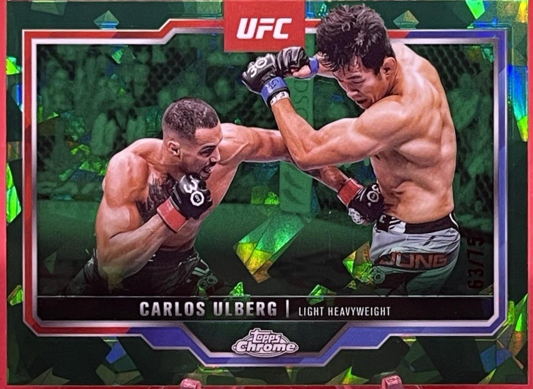 Carlos Ulberg 2025 Topps Chrome Sapphire UFC Base Sapphire #198 Green Sapphire