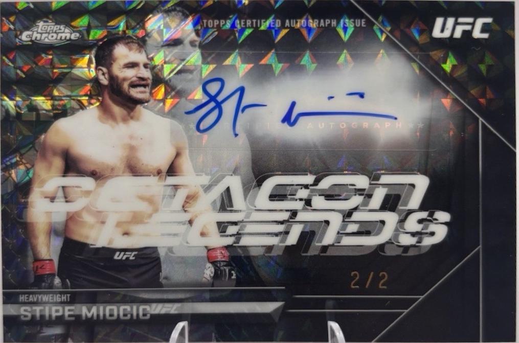Stipe Miocic 2026 Topps Chrome UFC Octagon Legends Autographs #OLA-SM Black Geometric Refractor