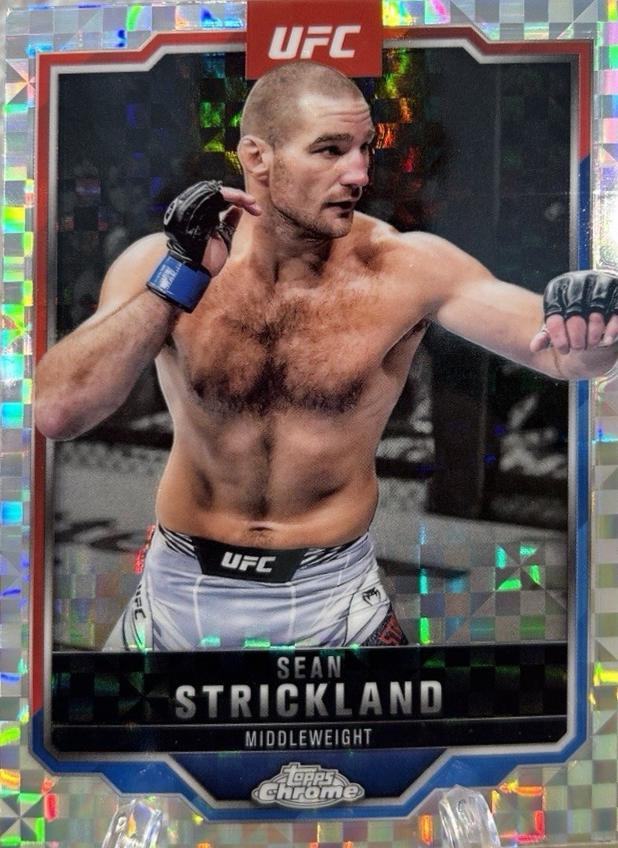 Sean Strickland 2025 Topps Chrome UFC Base #74 X-Fractor