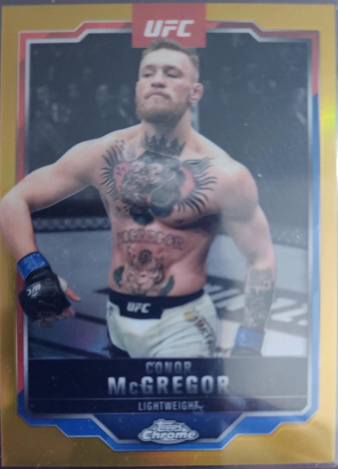 Conor McGregor 2025 Topps Chrome UFC Base #101 Gold Refractor