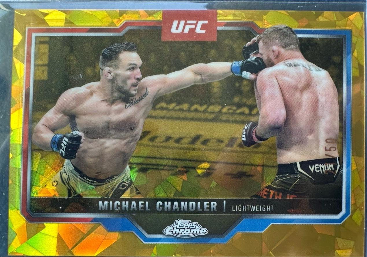Michael Chandler 2025 Topps Chrome Sapphire UFC Base Sapphire #143 Gold Sapphire