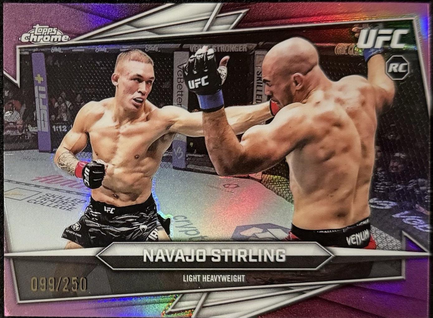 Navajo Stirling 2026 Topps Chrome UFC Base #154 Pink Refractor