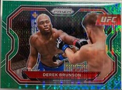 Derek Brunson 2021 Panini Prizm UFC Base #186 Green Pulsar