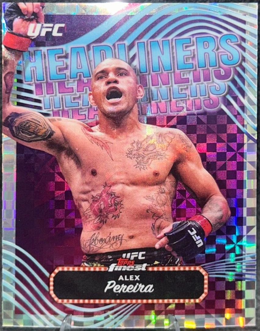 Alex Pereira 2024 Topps Finest UFC Headliners #HDL-7 Checkerboard Refractor