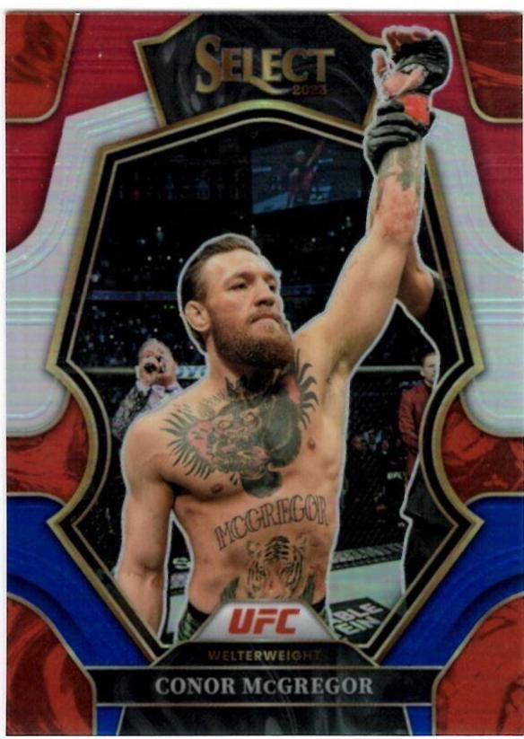 Conor McGregor 2023 Panini Select UFC Octagonside #296 Red Blue Prizm