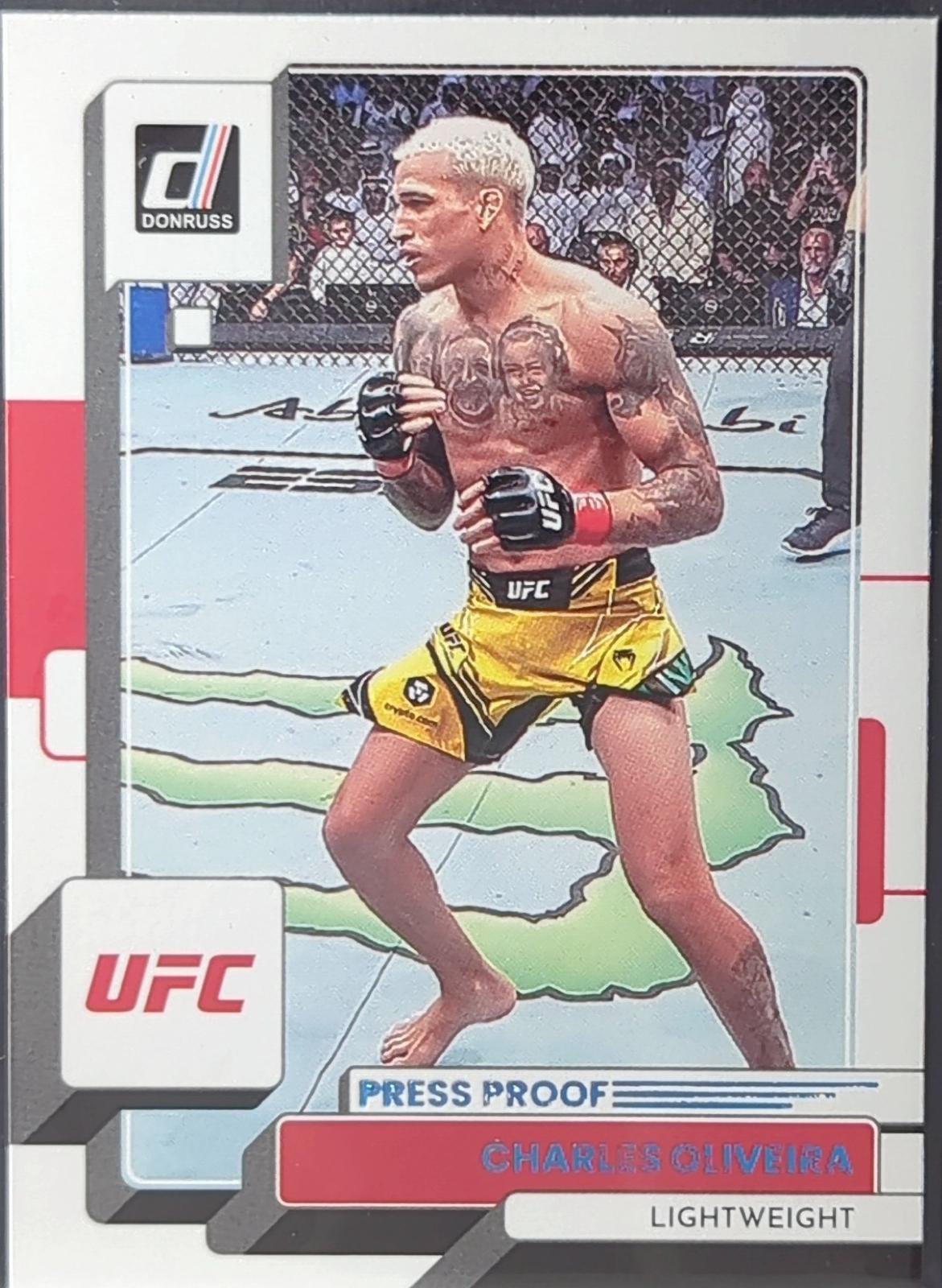 Charles Oliveira 2023 Panini Donruss UFC Base #158 Press Proof Teal