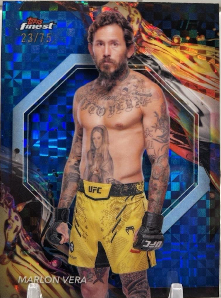 Marlon Vera 2024 Topps Finest UFC Base Uncommon #189 Blue Checkerboard Refractor
