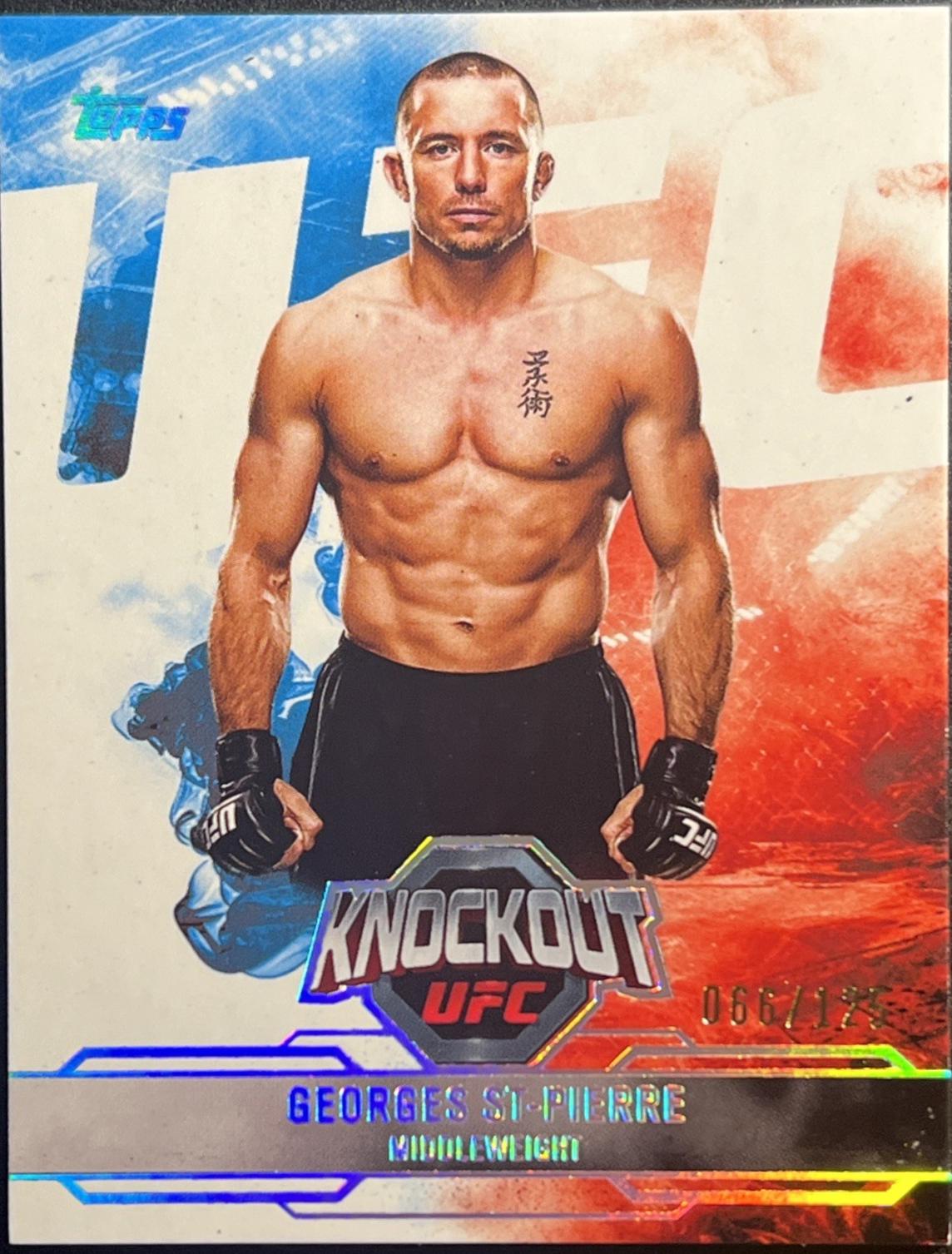 Georges St-Pierre 2025 Topps Knockout UFC Base #38 Holo Silver
