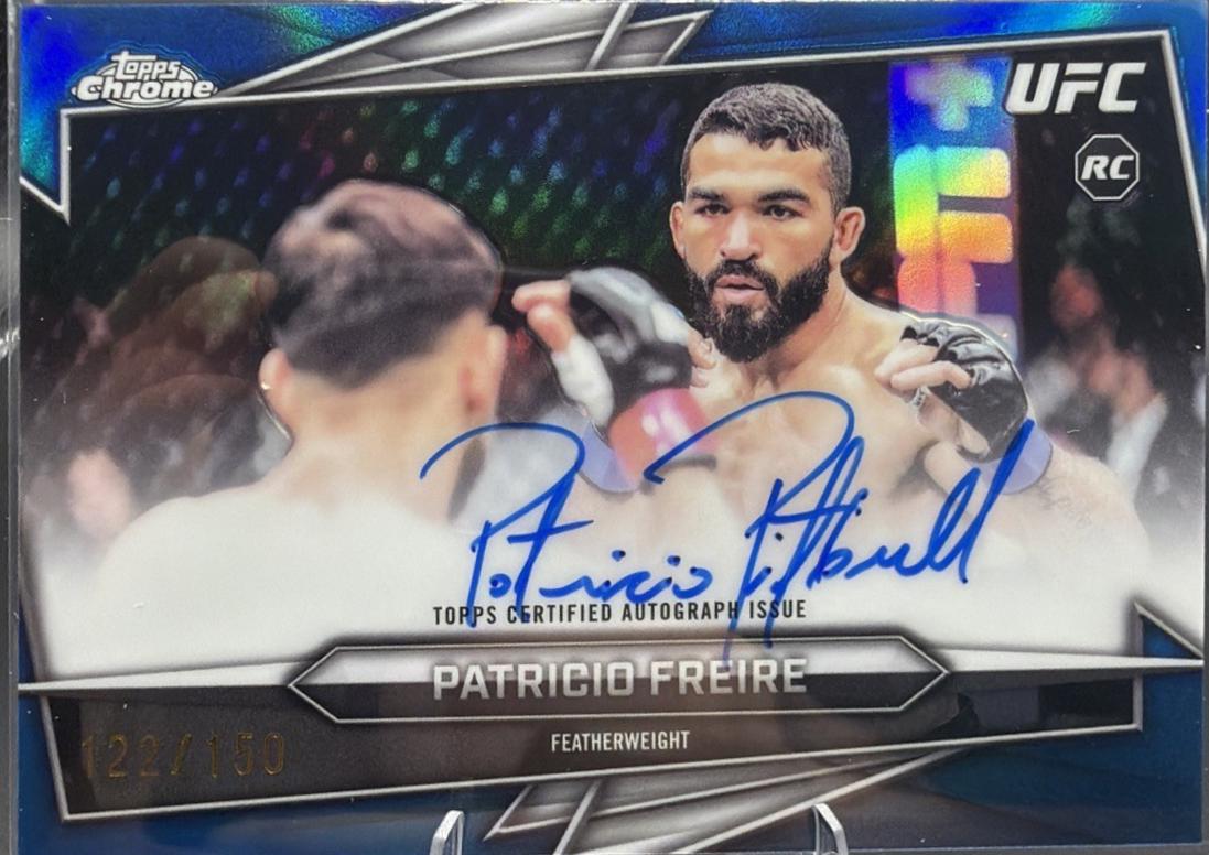 Patricio Freire 2026 Topps Chrome UFC Base Autographs #BAV-PL Blue Refractor