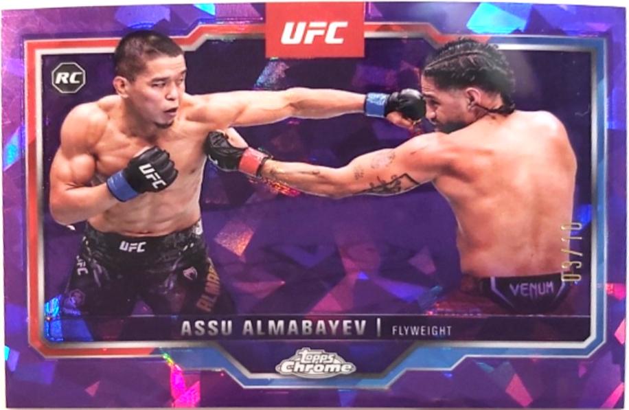 Assu Almabayev 2025 Topps Chrome UFC Base #182 Purple Geometric Refractor