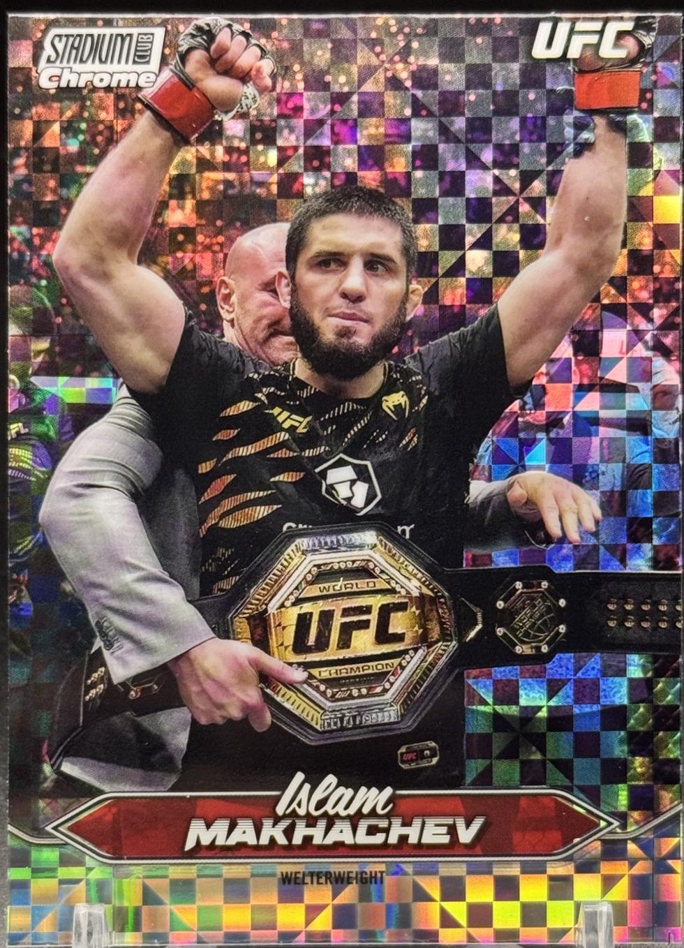Islam Makhachev 2025 Topps Stadium Club UFC Base Chrome #C-1 X-Fractor